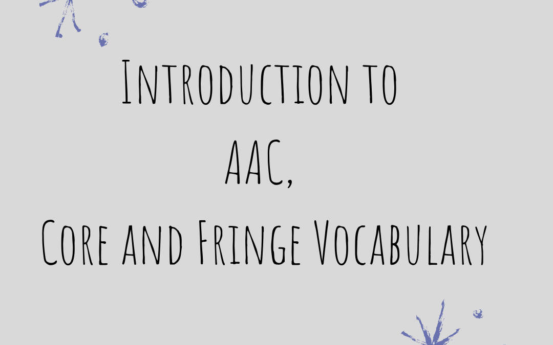 Introduction to AAC, Core and Fringe Vocabulary