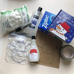 materials needed for making sensory snowmen activity