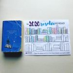 picture of the cover of "A Tree Grows in Brooklyn" and a book tracker stating "In 2020 Resolve to read" with spines colored in for each book read. 