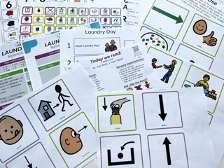 image of paper materials included within the digital downloads of the Laundry Day Sensory Based Literacy Kit