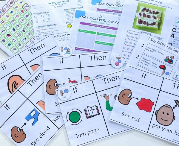 image of documents included within the digital downloads of the "I Say OOH You Say AAH" sensory based literacy kit.