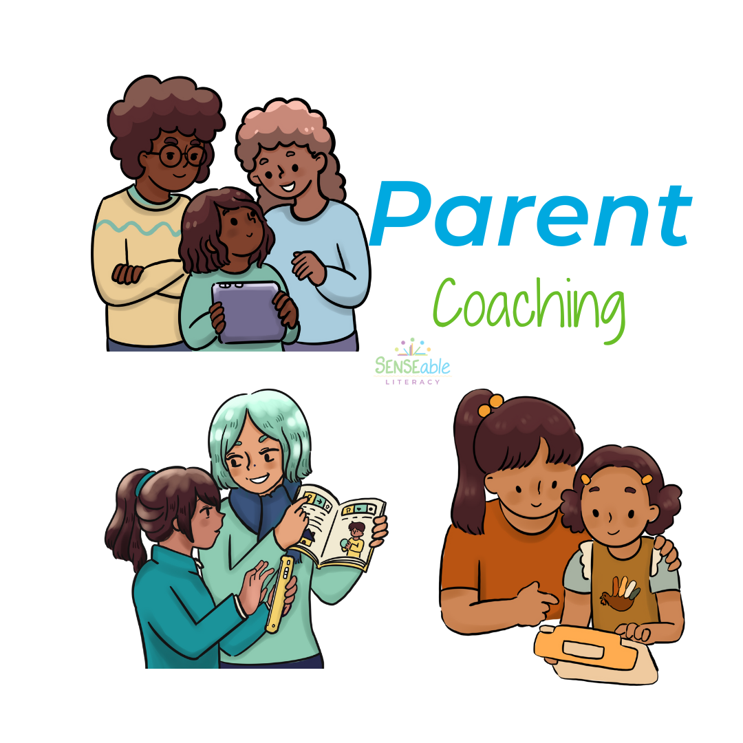 image of different families interacting with label of "parent coaching"