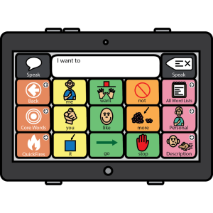 line drawing of a high tech AAC system