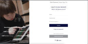image of tobiidynavox log in page